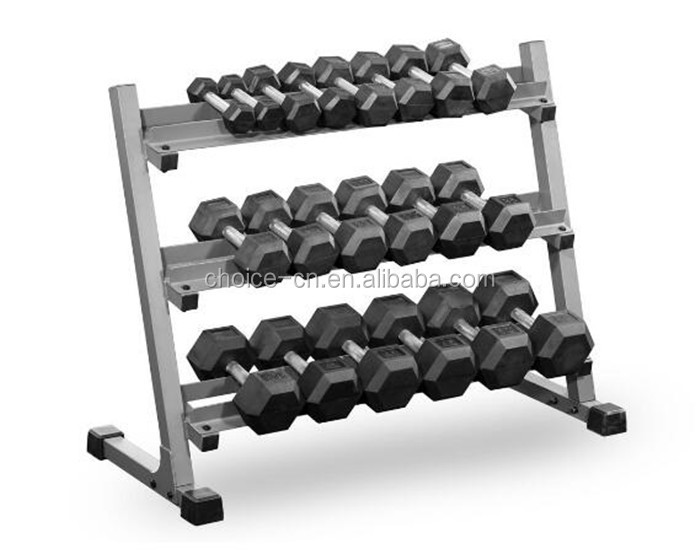 GymSet из 2 шестигранных резиновых гантелей с металлическими ручками, тяжелые гантели на выбор веса