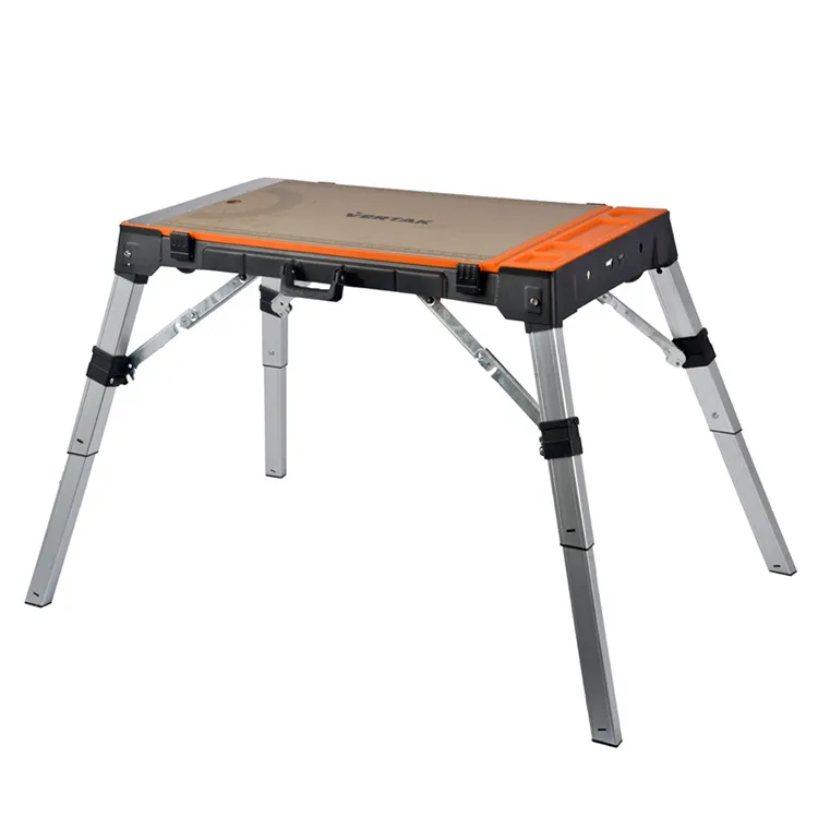 VERTAK Portable Working Table Woodworking Bench With Aluminum Stand And Plastic Platform