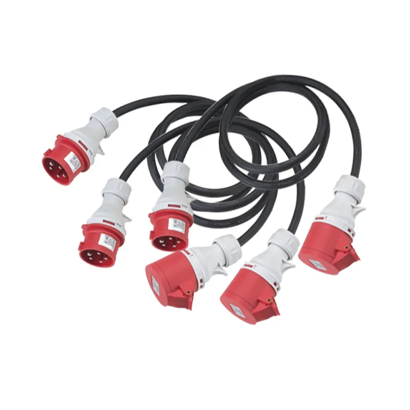european standard 3phase CE VDE H07RN-F extension cord with industrial plug, Waterproof Extension lead 415V 5P with cee plugs