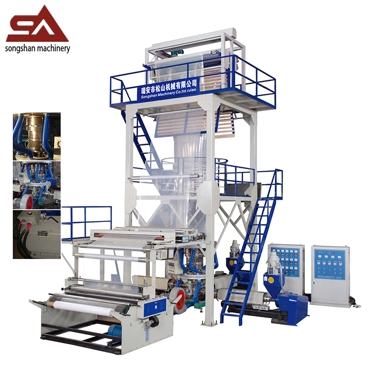 SJCOT Series Three Layer Co-extrusion LDPE Film Blowing Machine