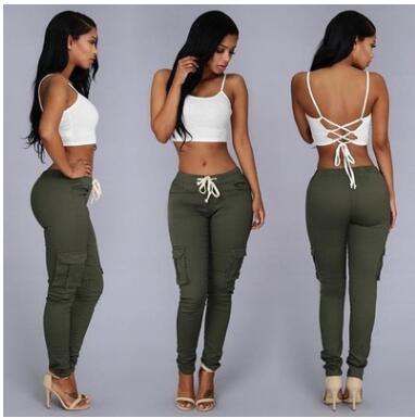 Instyle Women Sport Pants Waist Drawstring Fashion Pocket Pants