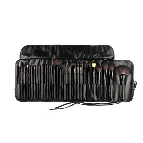 Eco Friendly Oem Silver Vegan Organic Goat Hair Brush Sets Flat 32pcsmake Up Brushes