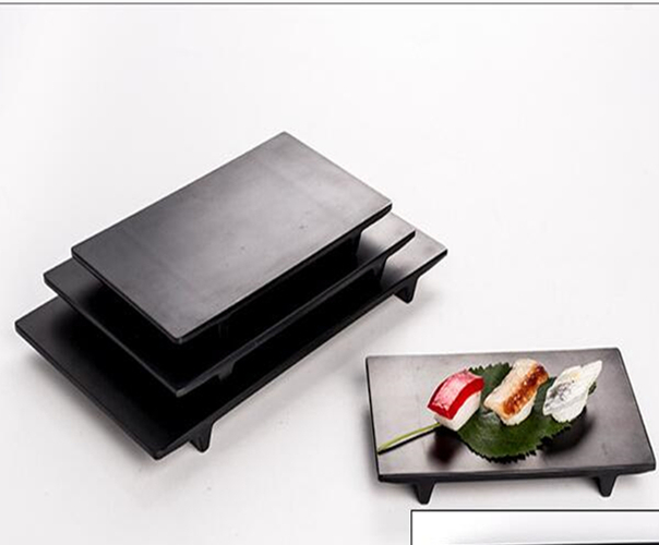Free Sample Wholesale A5, Japanese Rectangular Custom Matt Black Plates