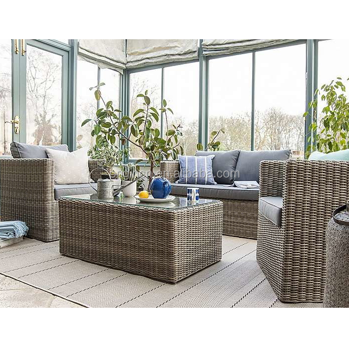 Праздничный отдых используется sunroom Великолепная мебель для общения на открытом воздухе pe ratan легкий набор диванов