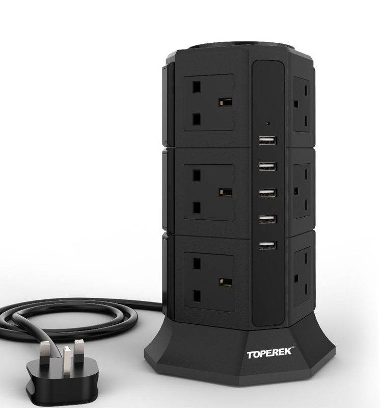 Удлинитель электрический с USB-зарядкой, с несколькими розетками