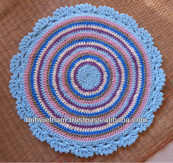 Round colorful PP crochet Coaster