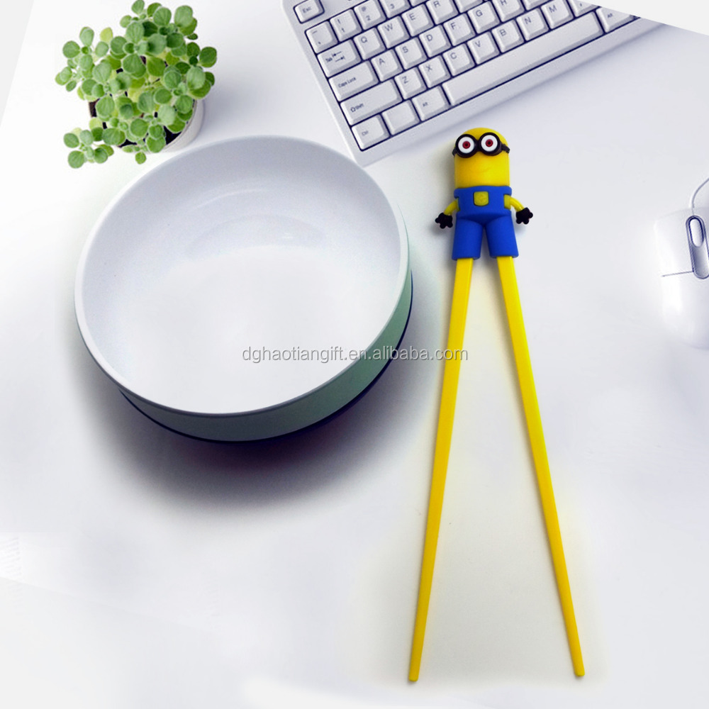 3d cartoon characters Food grade silicone Minions kids gifts chopsticks helper