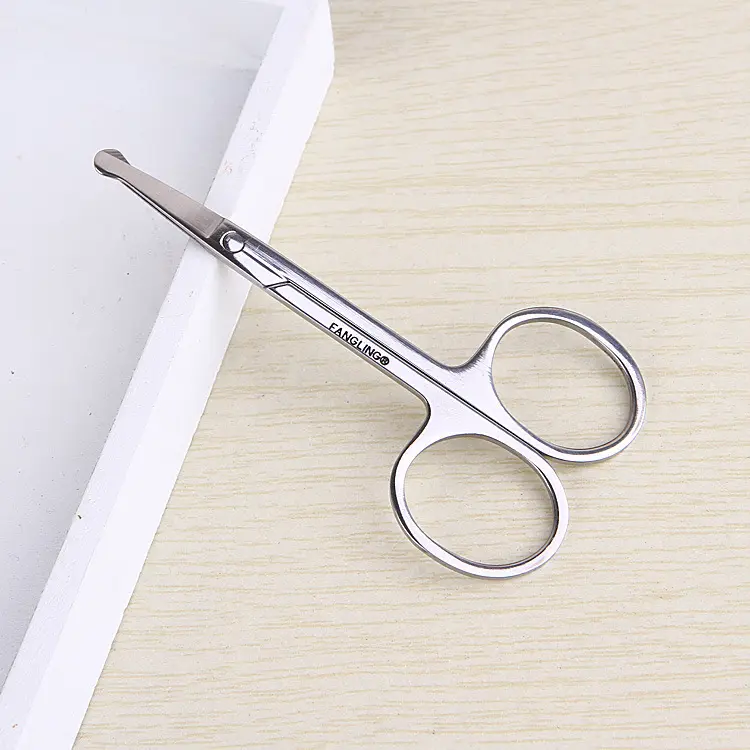 safety baby nail cutting stainless steel curved nail scissors