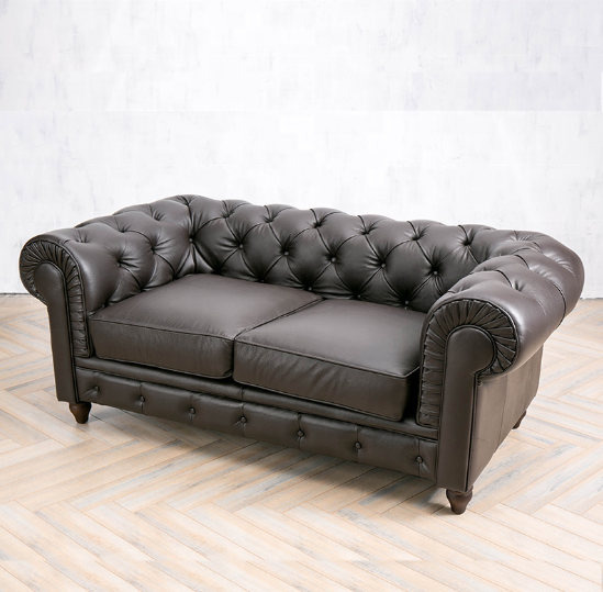 Кожаный диван для влюбленных век, современный диван Chesterfield, античный вид