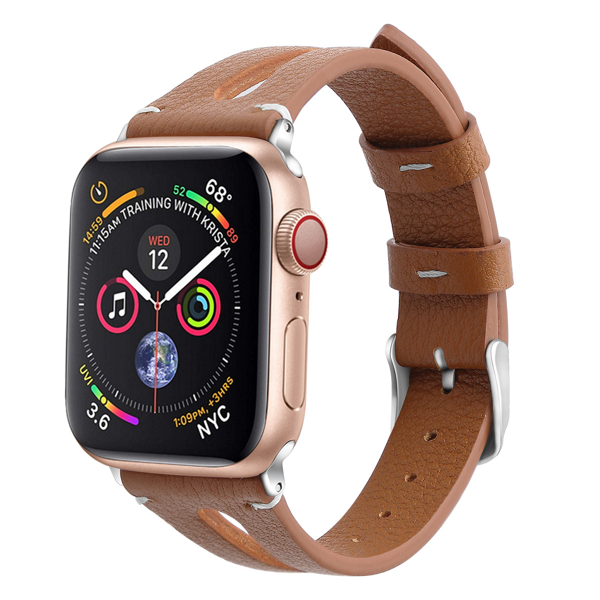 Пояса из натуральной кожи Смарт Спортивный Браслет Замена для Apple Watch группа 42 мм кожаный ремешок iWatch серии 1 2 3 4