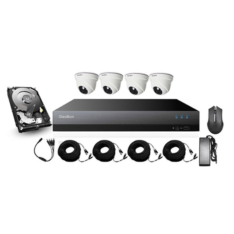 Низкая цена 1.0MP 4CH купольная камера 720 P камеры видеонаблюдения комплект