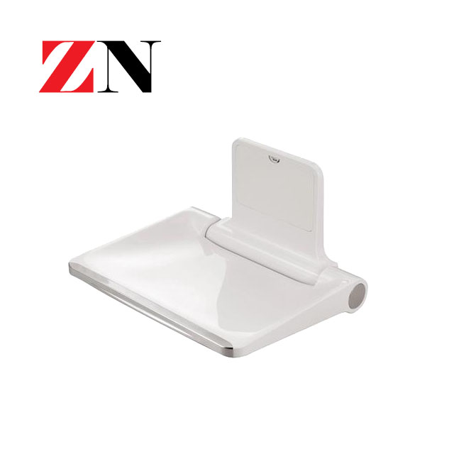 Simple white color wall mounted fold-up shower chair for disable