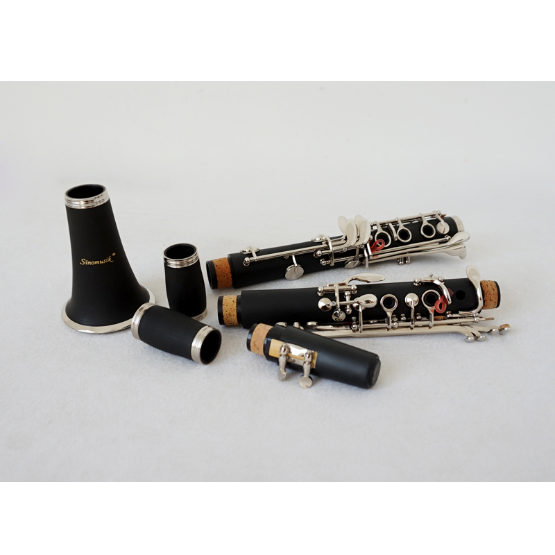 Твердая резиновая кларнет 17 клавиш черного цвета в тоне Bb woodwind