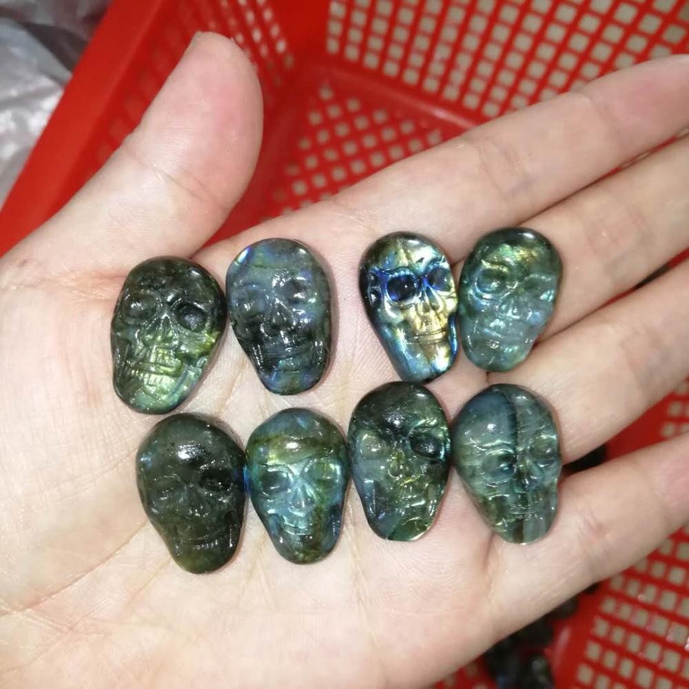 Cheap flashy labradorite crystal skulls cabs on sale for fengshui