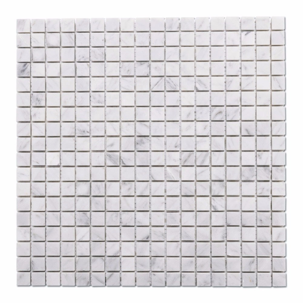 Новое поступление 15 мм Bianco Carrara Мраморная квадратная мозаичная плитка для бассейна