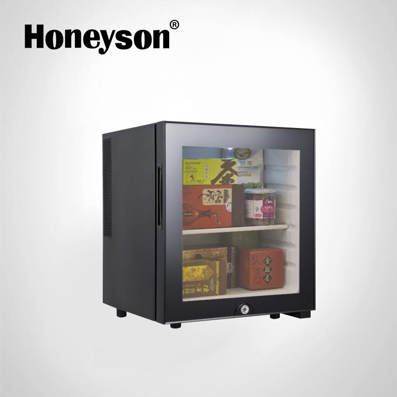 Honeyson новый отель 30 литров стеклянные двери, мини-бар дисплей холодильник