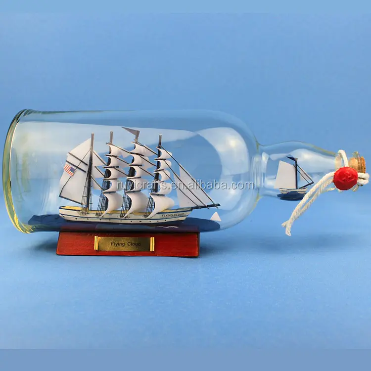 11inches Glass Ship In Bottle for Bahamas Company Souvenirs Products