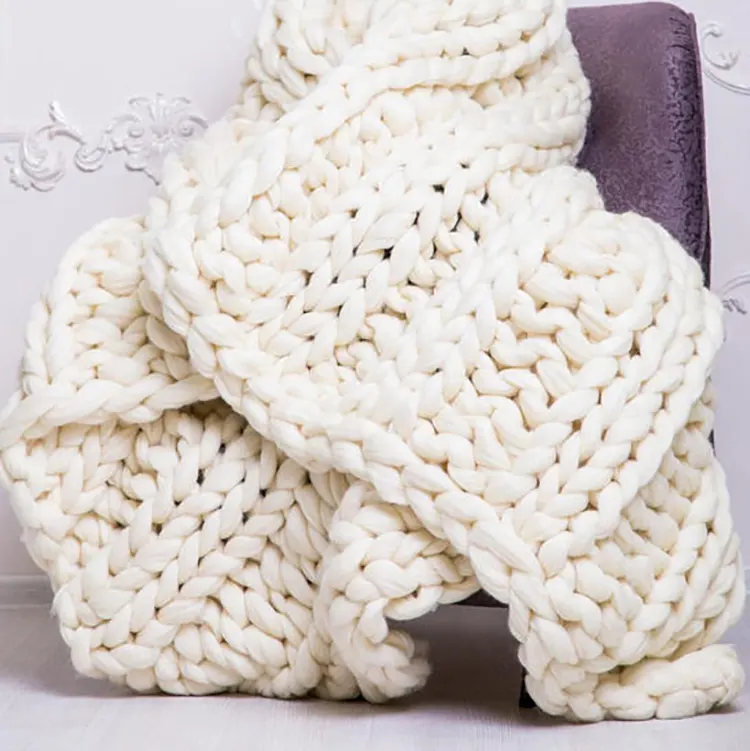 Throw Blanket PLHAN Super Warm And Cozy Chunky Heavy Acrylic Wool Knitted Throws Blankets For Winter