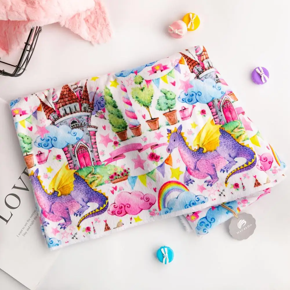 Ultra soft baby blanket use custom printing polyester minky fabric