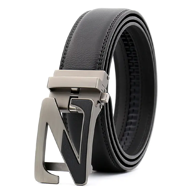 Wholesale Genuine Leather Sliding Belts For Men With Z Automatic Buckle