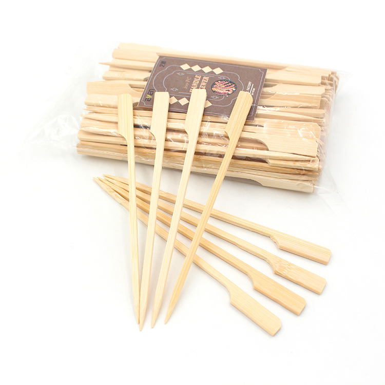 Disposable 9/12/15cm Bamboo Teppo Skewers For BBQ With Custom Logo
