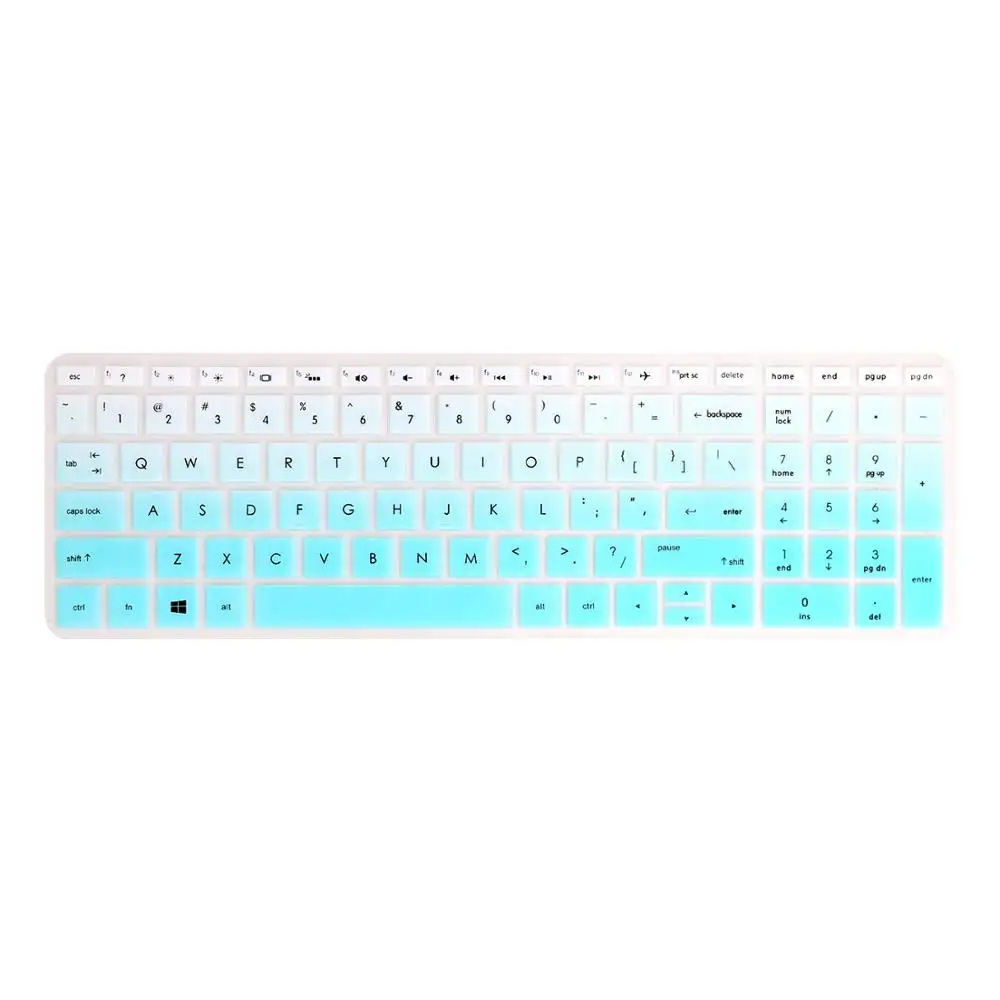 Ombre Hot Blue Keyboard Skin Cover for 17.3" HP Envy 17m-ae011 17m-ae111 17.3 hp 17-bs