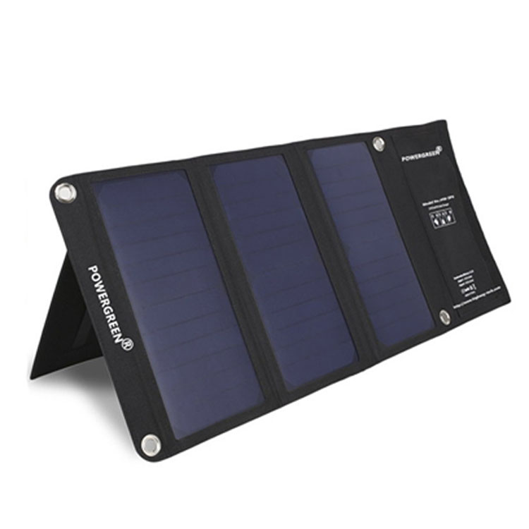 PowerGreen высокоэффективные водонепроницаемые солнечные панели 21 вт складное солнечное зарядное устройство с двойным usb-портом и SOS для активного отдыха