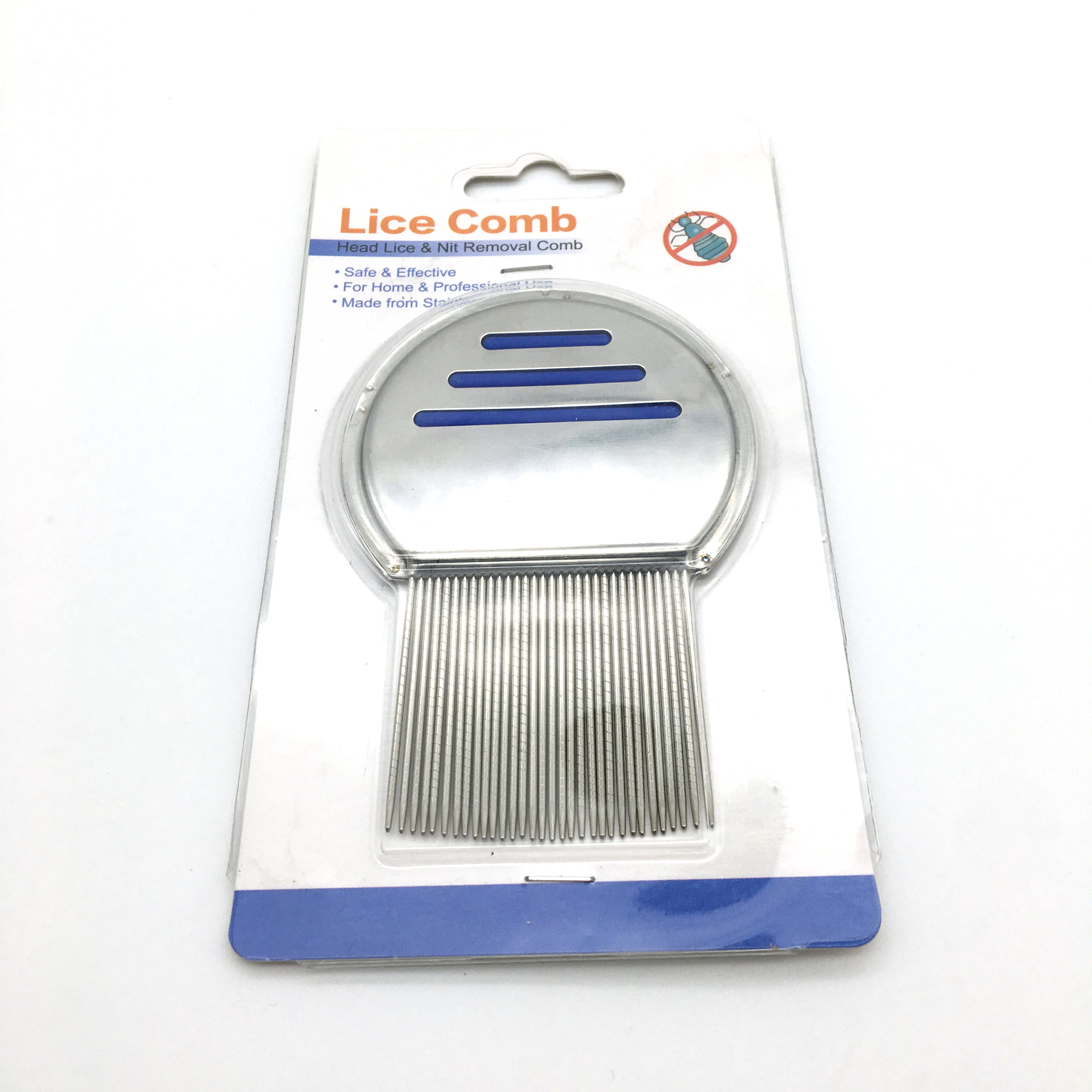 Stainless Steel Grooved Long Pins Needles Lice Nit Tick Louse Flea Comb For Human Hair Cleaning