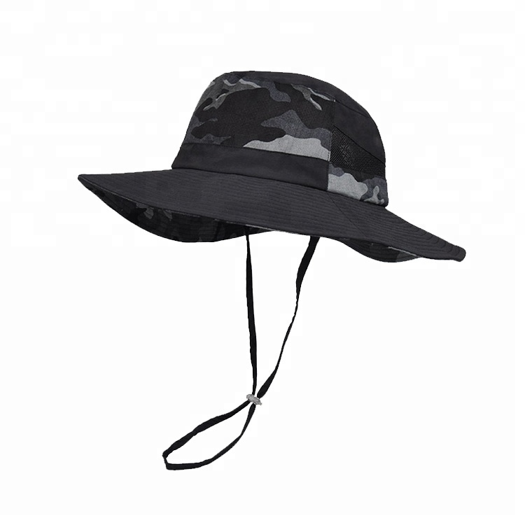 Summer Camouflage Bucket Hat With String Fisherman Cap Military Panama Hunting hat