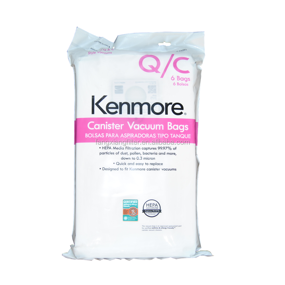 Kenmore 53292 6 упаковок типа Q/C HEPA вакуумные сумки