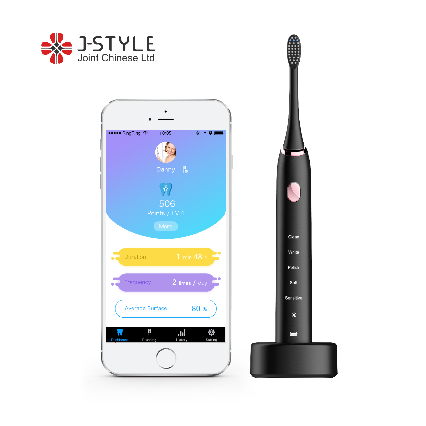 Rechargeable Battery Electric Toothbrush with Automatic Timer