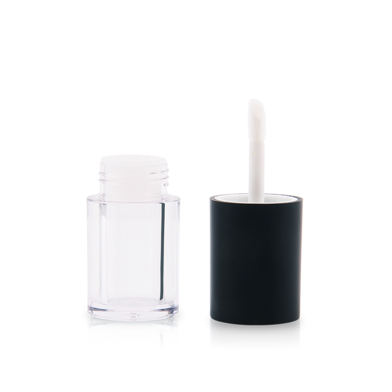 black clear lip gloss tube round lipgloss packaging