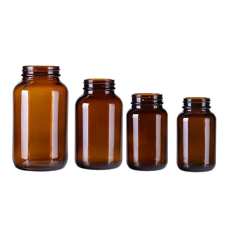 Oral liquid syrup pharmaceutical medical round amber pharmaceutical glass bottles