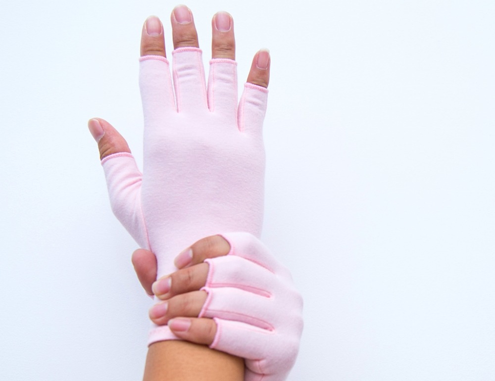 Хлопок медный обжимной Половина Finger перчатки артрита