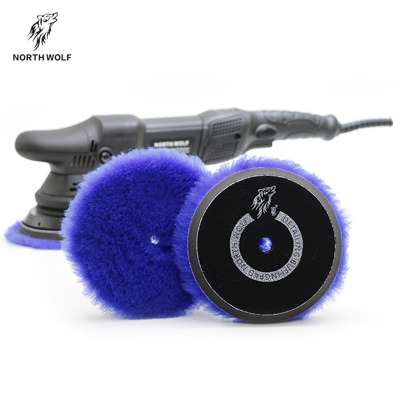 North wolf polish pad Korea car care 5inch blue long nap 100% lamb wool polishing pads