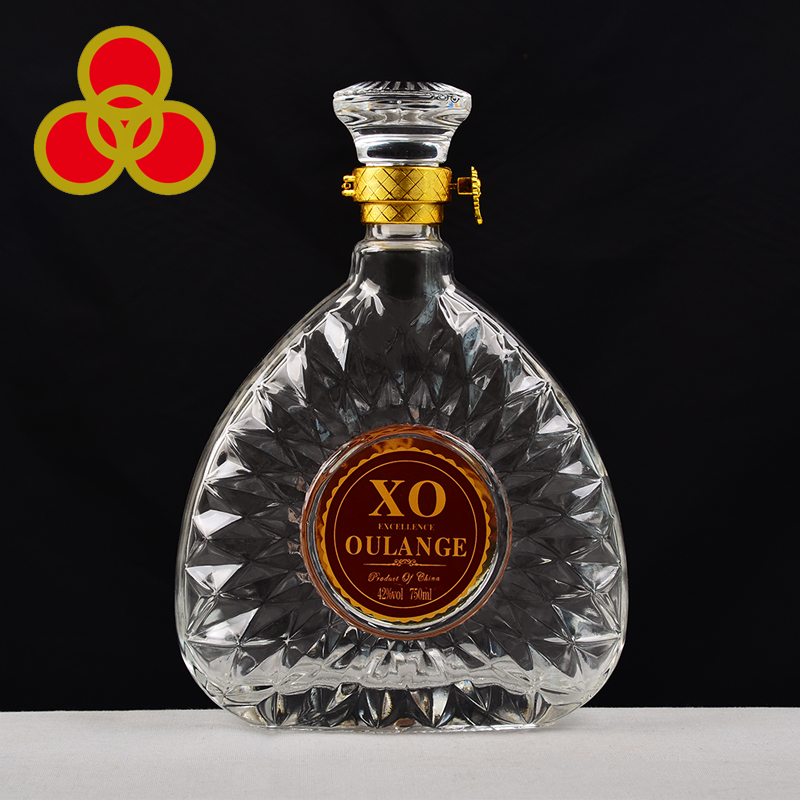 Оптовая продажа, пустые стеклянные бутылки для водки, рома, бренди, спирта XO, 750 мл