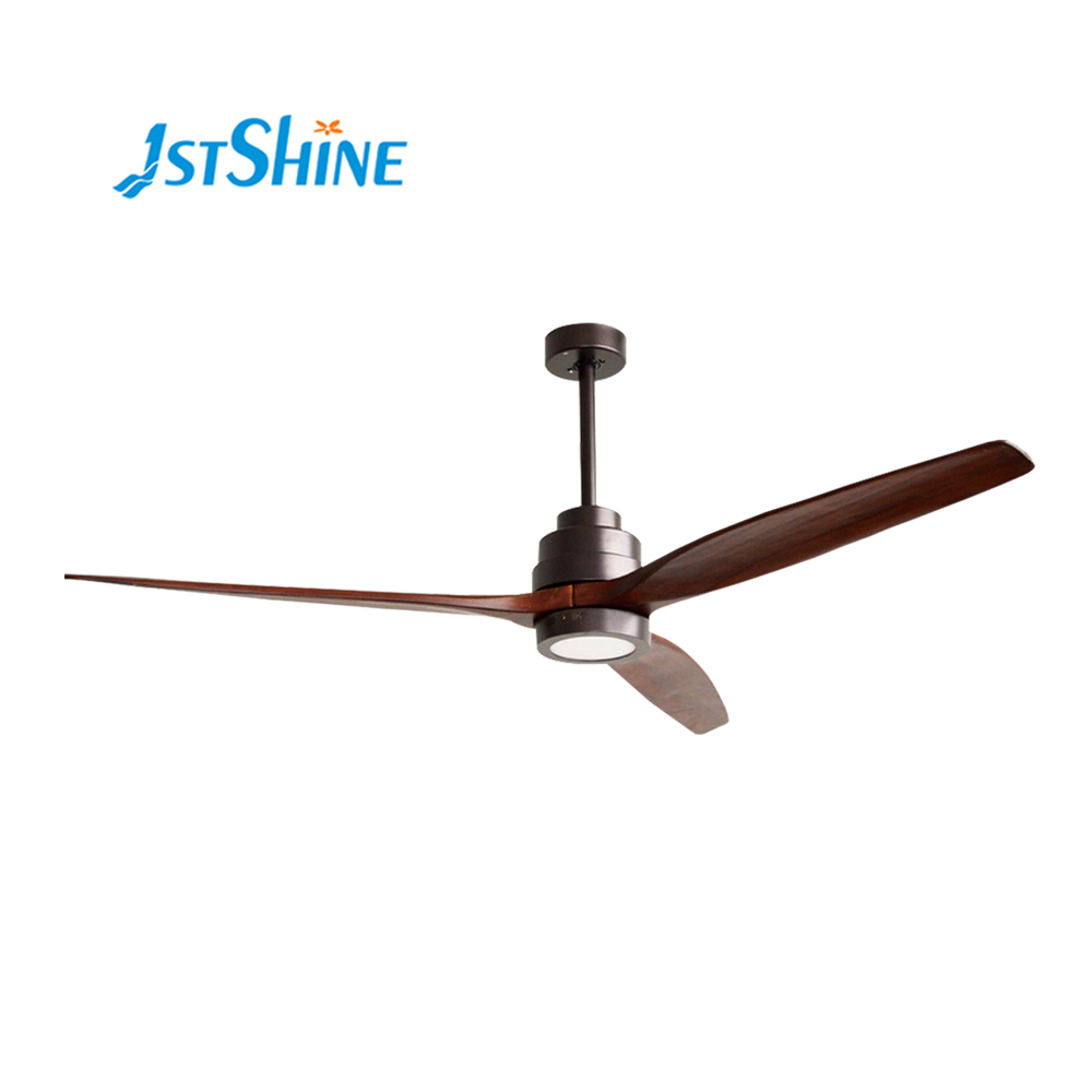 60'' power saving DC motor ceiling wood fan light with 5 speed and 3 blade decorative ceiling fan