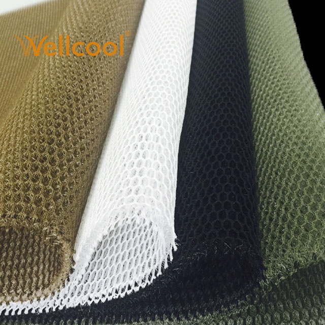 OEM warp knit 3-30mm thickness breathable polyester sandwich 3d air mesh fabric for military tactical body armors vest