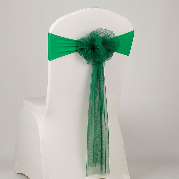 DIY Craft Flower Organza Chair Sashes Band Bow Banquet Wedding Party Birthday Decor Floral Tassel Organza Wedding Chair Sashes