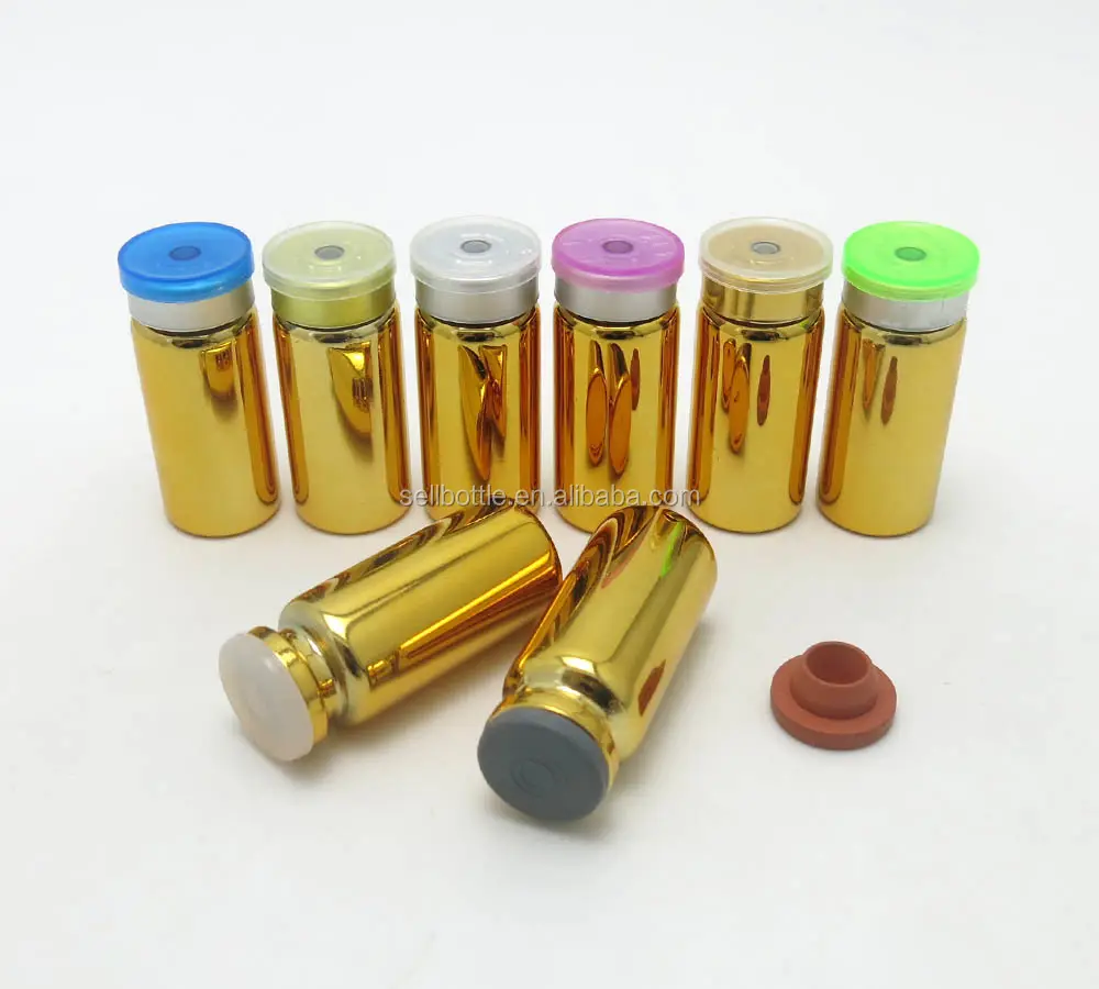 New fashion product 10ml gold color glass vial for steroids with aluminum cap