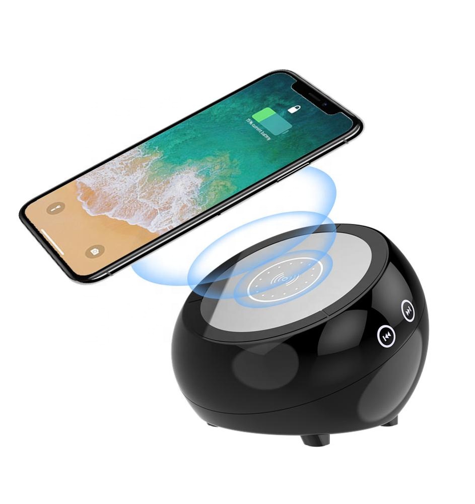 Bluetooth динамик с беспроводным зарядным устройством 10 Вт Беспроводная Подставка для зарядки Совместимый Чехол для iPhone Xs MAX Samsung Galaxy Note 9/S9