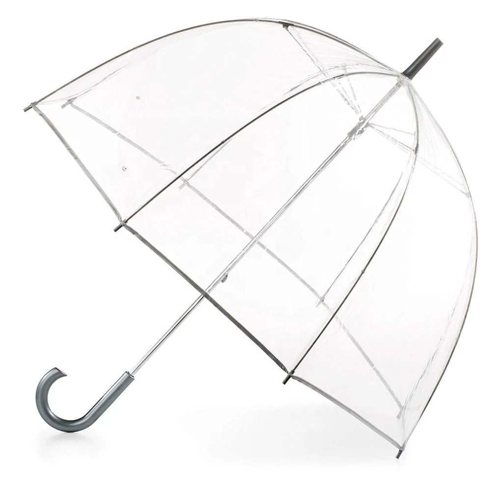 China Factory Wholesale Custom Promo Windproof Logo Clear Bubble Transparent Women's Big Clear Dome POE Umbrella For Rain