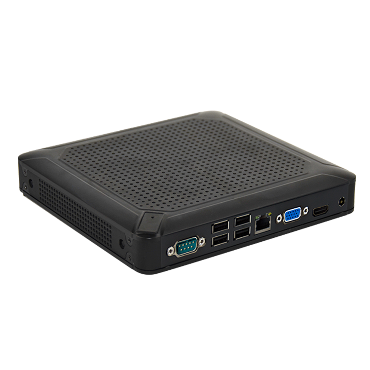 Дешевый OEM Вентилятор промышленный мини брандмауэр ПК RS232 12V celeron 3865u двухъядерный X86 двойной дисплей настольный компьютер