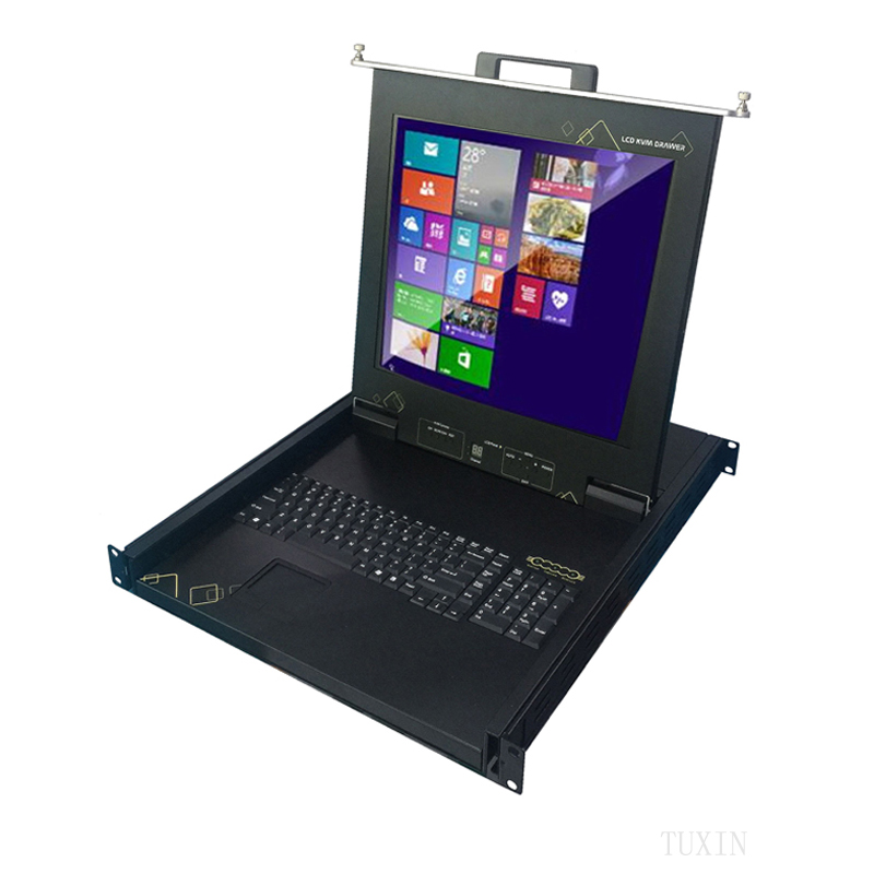 2018 1U стойку один порт 17 "LCD KVM ящик с TUXIN kvm over ethernet