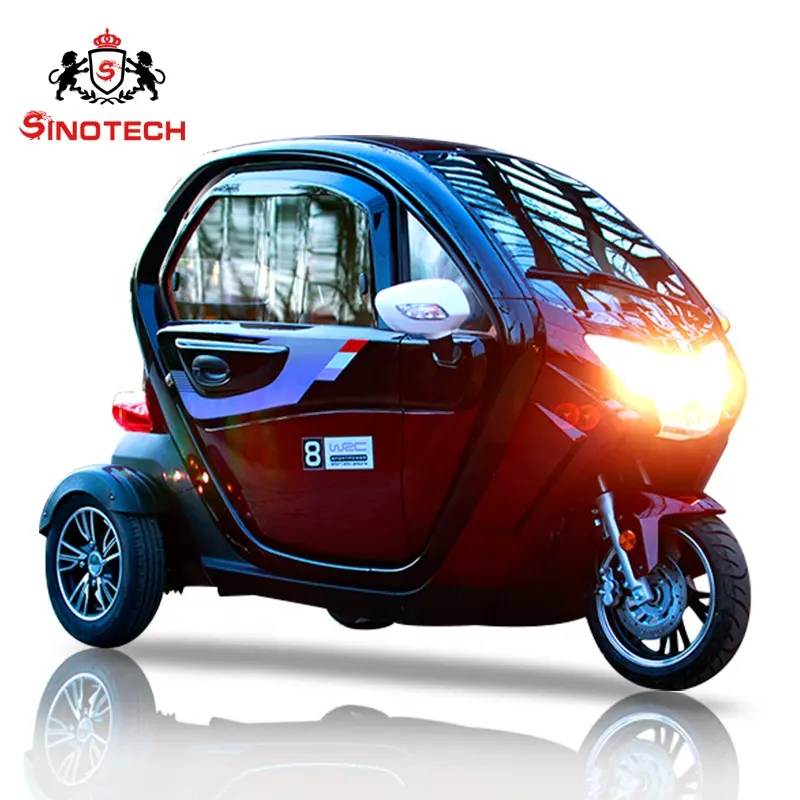 SINOTECH 800W two seats tricycle open type car adult mini passenger & cargo mixture use tricycle with CCC certificate