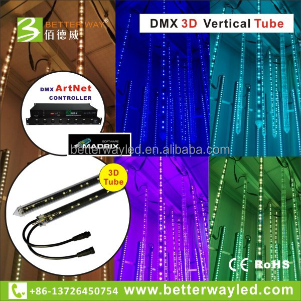 Высота яркости madrix совместимы 3D dmx светодиодные трубки настроены для ночной клуб, дискотека