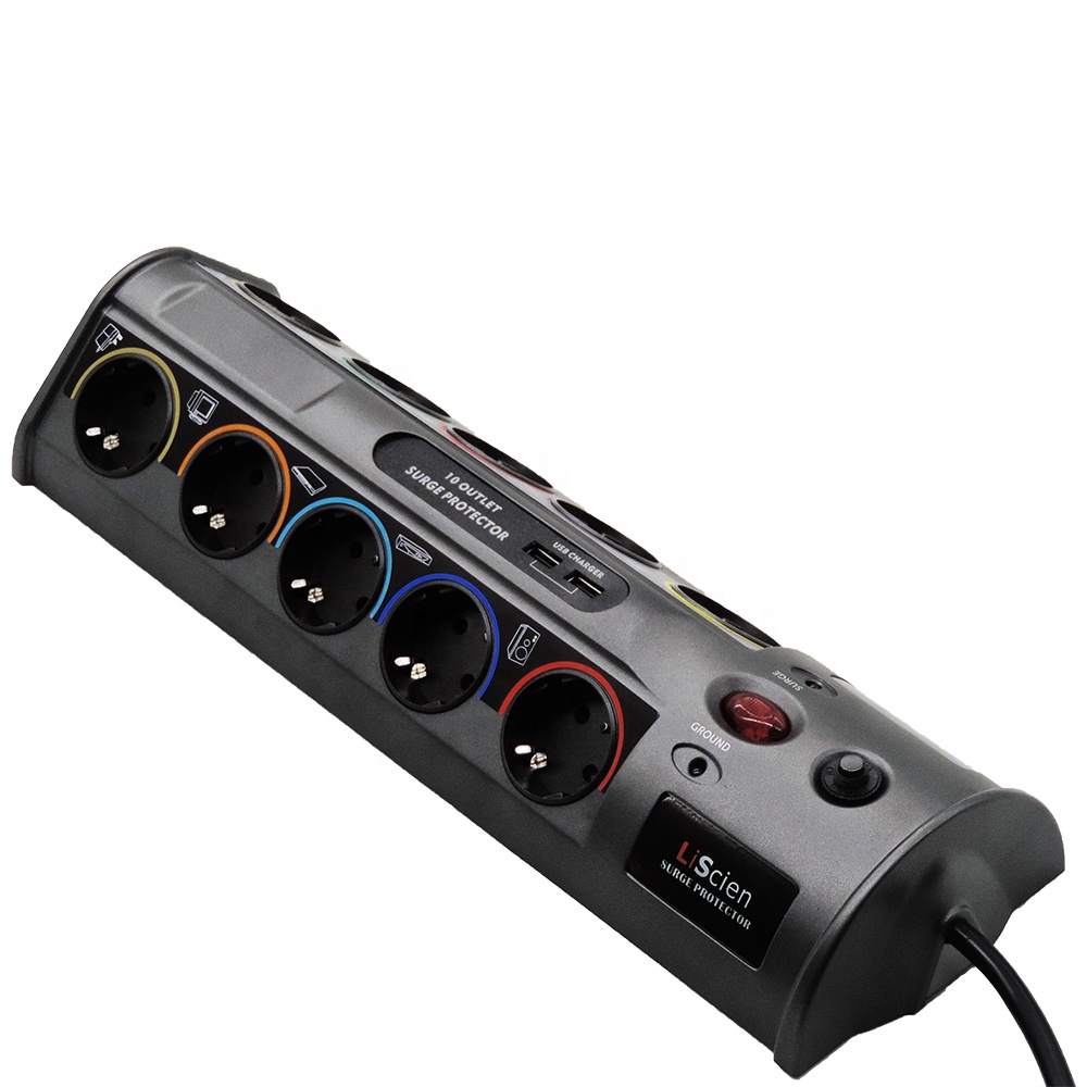 10 способ Schuko розетка 2 usb-порта EU Plug Защита от всплесков напряжения пролонгации гнезда сетевой фильтр