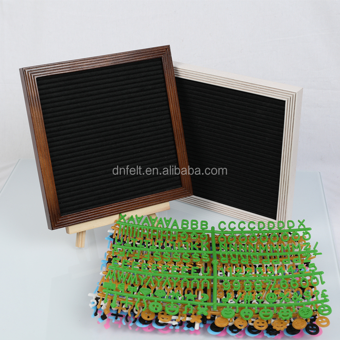 Painting black and white oak frame Felt Letter Board Changeable black felt letter board