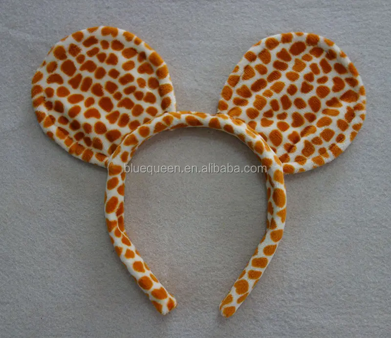 cute leopard printed velvet ears headband