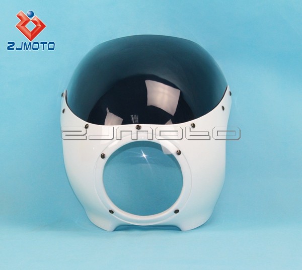 ZJMOTO Мотоцикл головной свет обтекателя ABS 5 3/4 "Голова маска кафе гонщик перетащите гонки Sportster 39 мм спереди маски для век